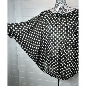 The Limited VTG Y2K Sheer Polkadot Pinup Rockabilly Kimono Style Top Sz S/M